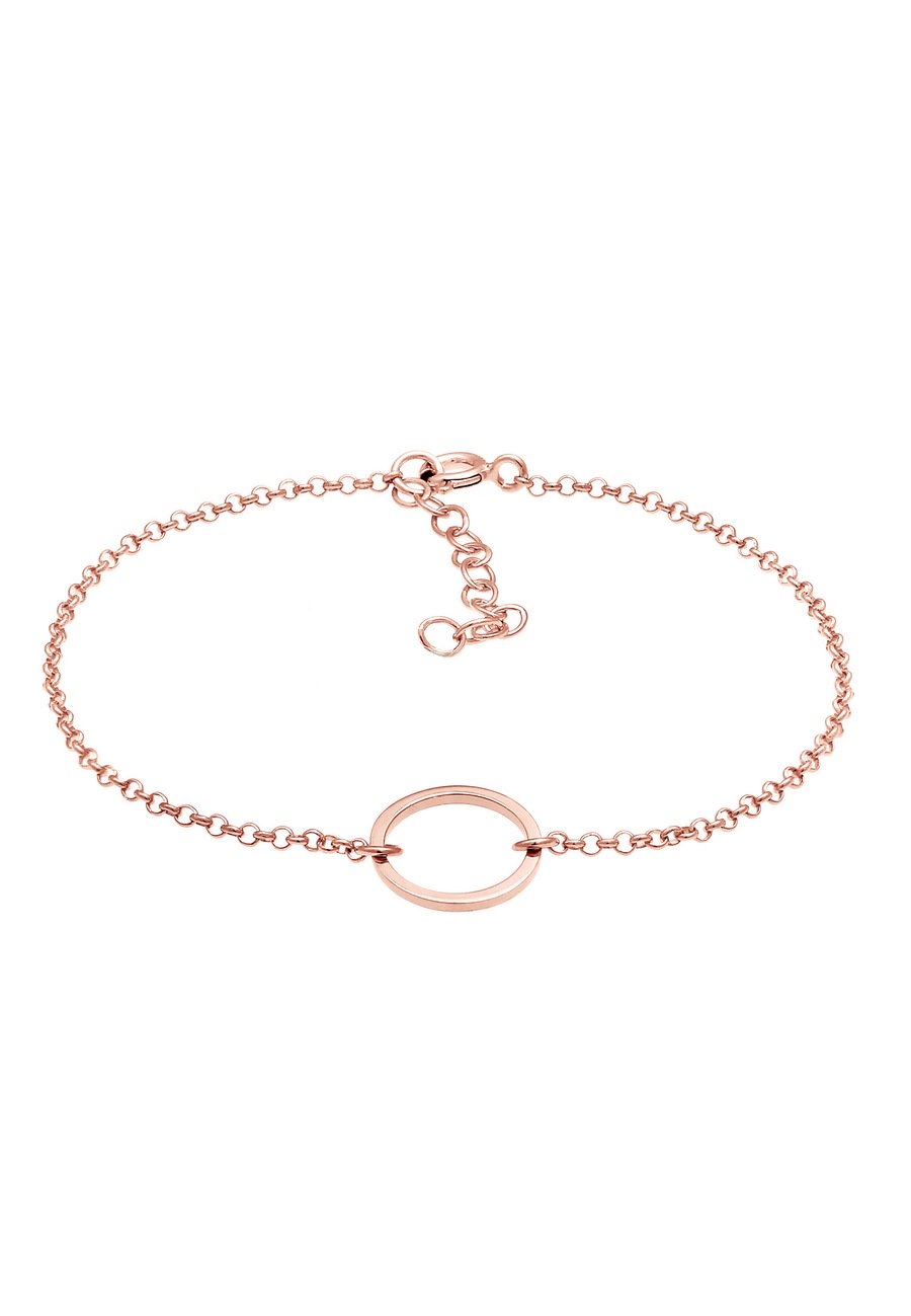 Elli Damska bransoletka Basic Circle Geo Look w 925 Sterling Silver Rosé pozłacana Bransoletki 1 ct Damski