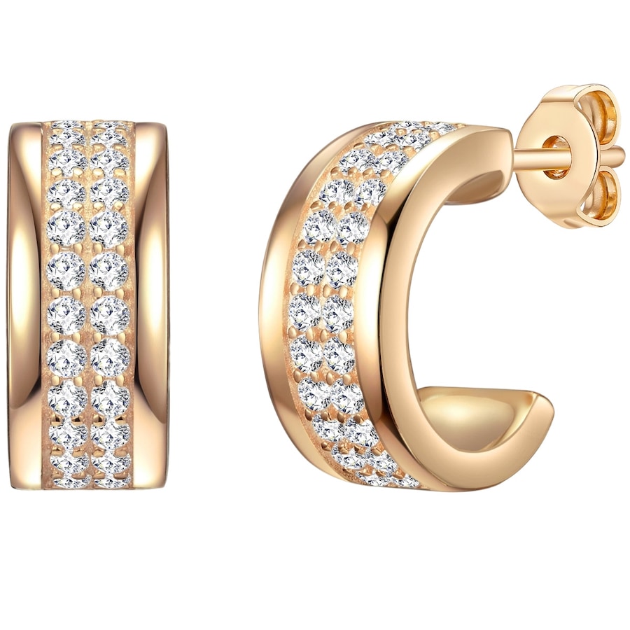 Rafaela Donata Srebrne kolczyki kreole srebro wysokiej próby Cyrkonia srebrny Kolczyki koła 1 ct Damski