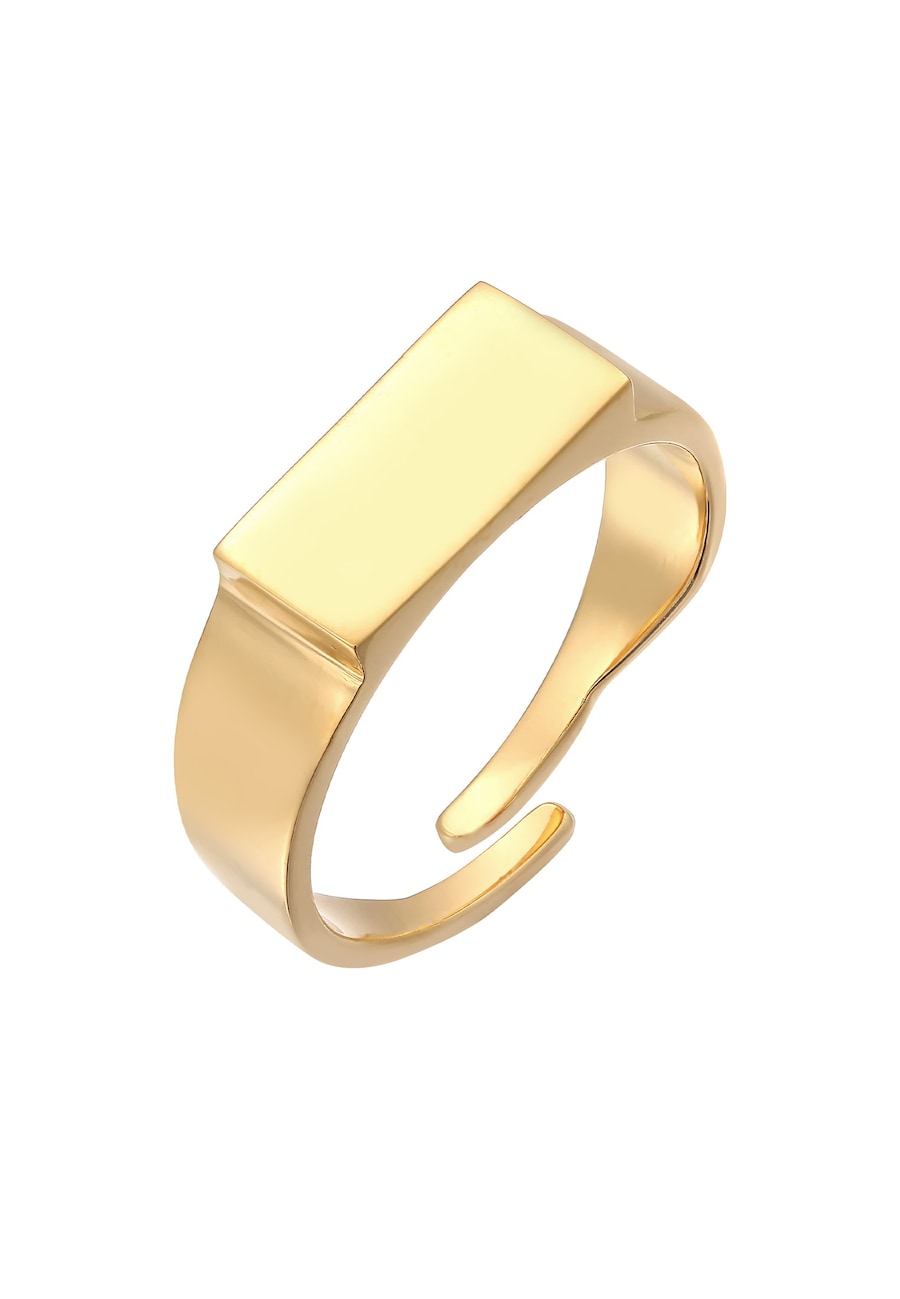 Elli Damski Sygnet Geo otwarty regulowany wykonany ze srebra próby 925 Sterling Silver Pierścionki 1 ct