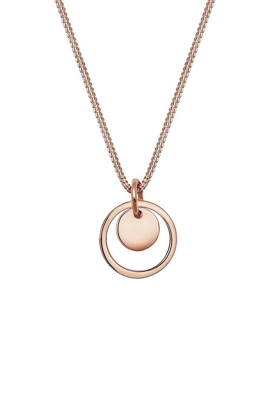 Elli Damska zawieszka w kształcie koła Geo Look ze srebra próby 925 Sterling Silver Naszyjniki 1 ct Damski