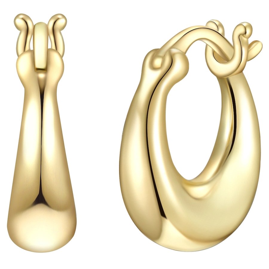 Glanzstücke München Kolczyki z Srebro wysokiej próby w Żółte złoto Kolczyki koła 1 ct Damski