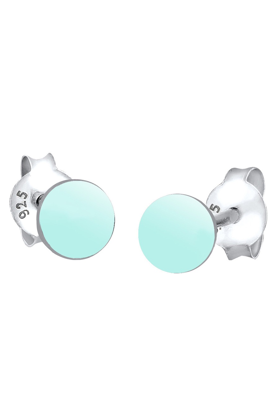 Elli Damskie Koło Podstawowe Geo w srebrze próby 925 Sterling Silver Kolczyki 1 ct