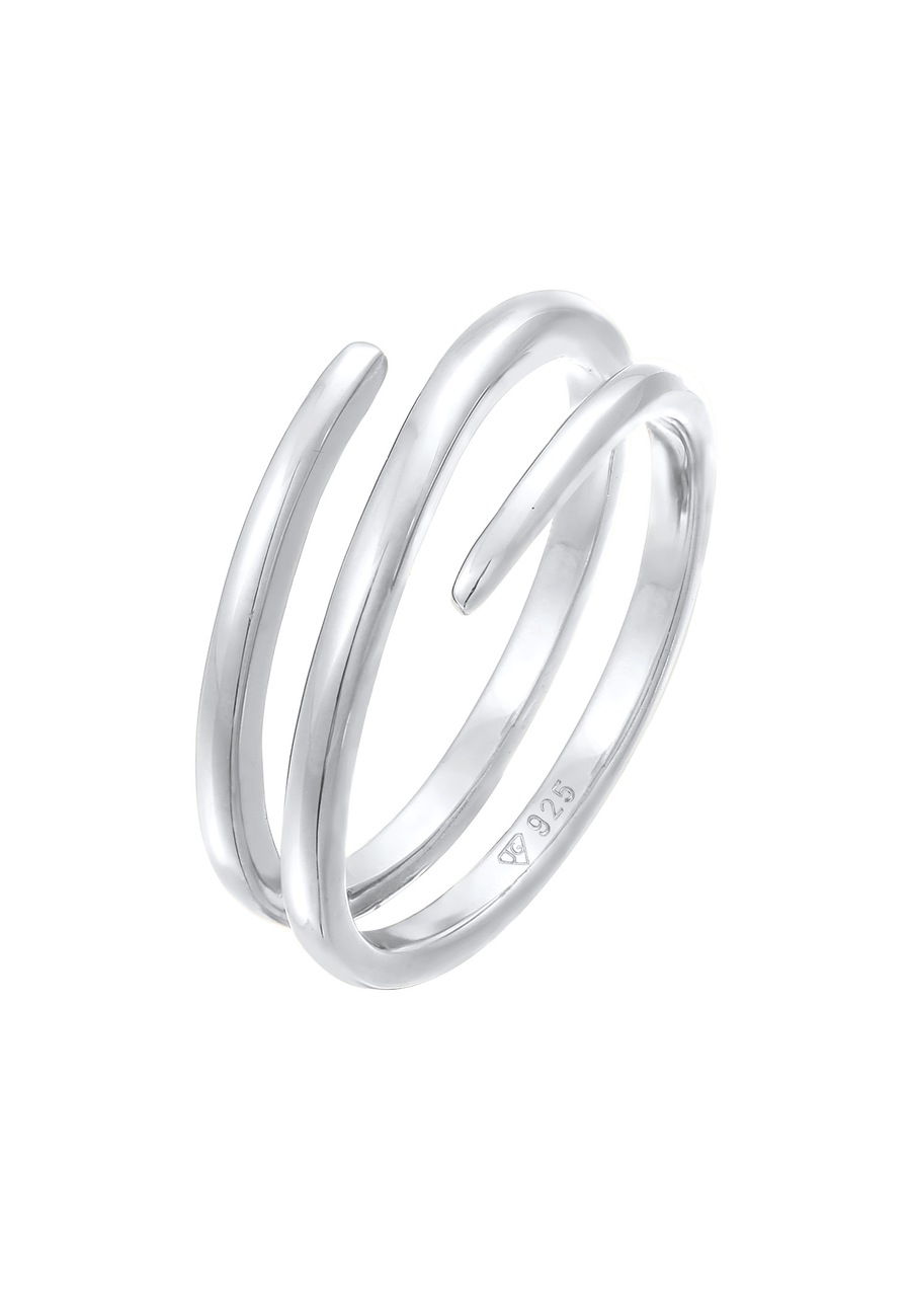 Elli Damski Statement filigranowy zawijany w srebrze 925 Sterling Silver Pierścionki 1 ct