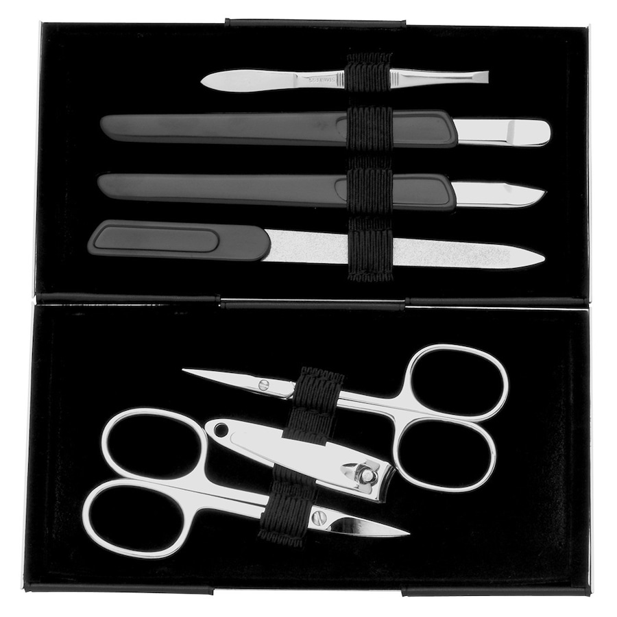 ERBE "Magic Box" Manicure Case, silver shiny, 7 pcs. Kuferki do makijażu 1 ct 1 szt.