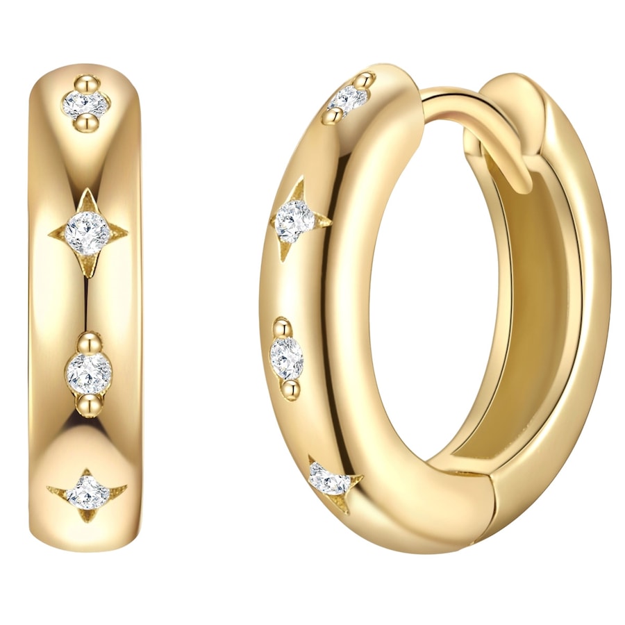 Glanzstücke München Kolczyki z Srebro wysokiej próby w Żółte złoto Kolczyki koła 1 ct Damski