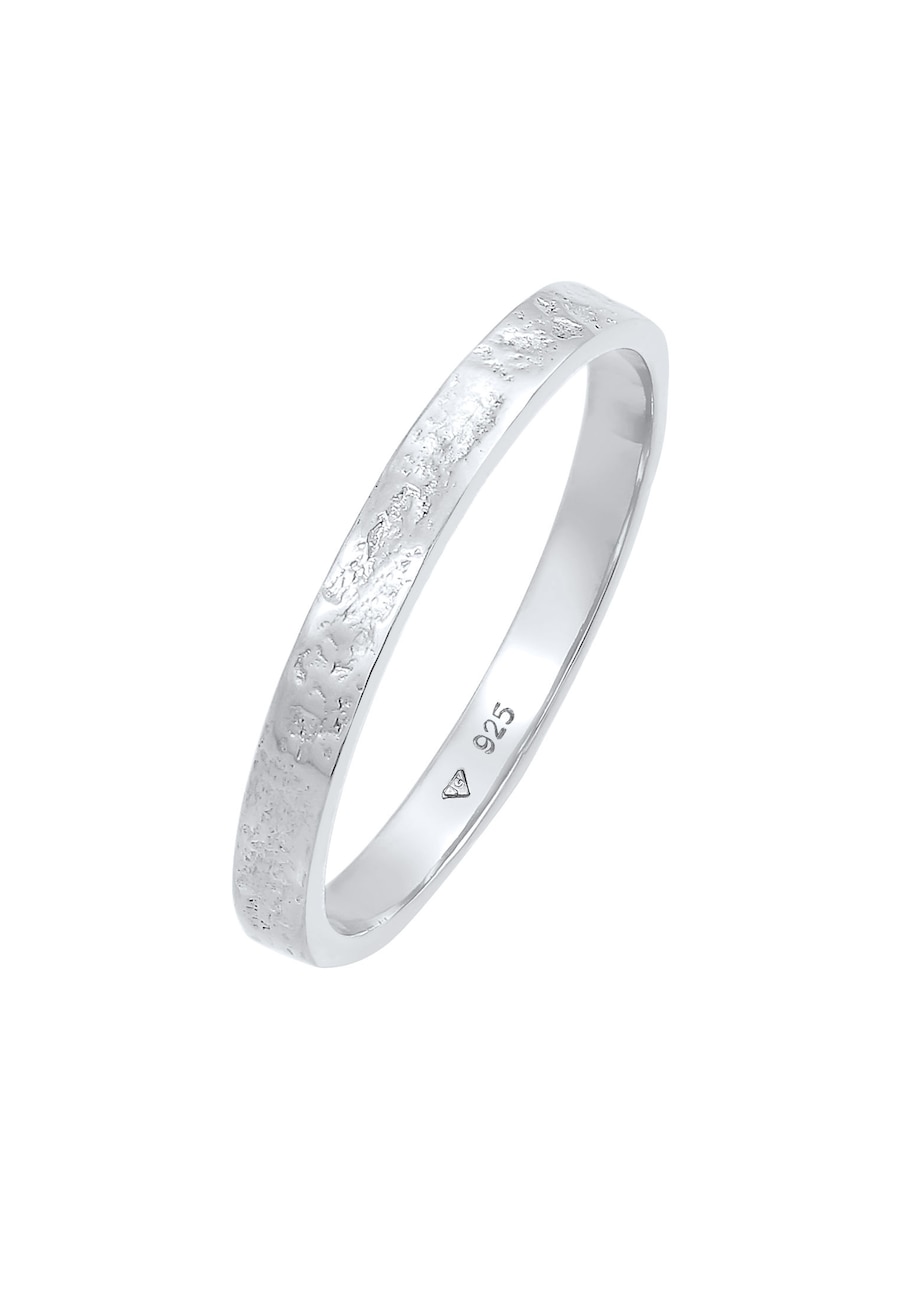 Elli Damska obrączka Partner Basic Organic Look ze srebra próby 925 Sterling Silver Pierścionki 1 ct Damski
