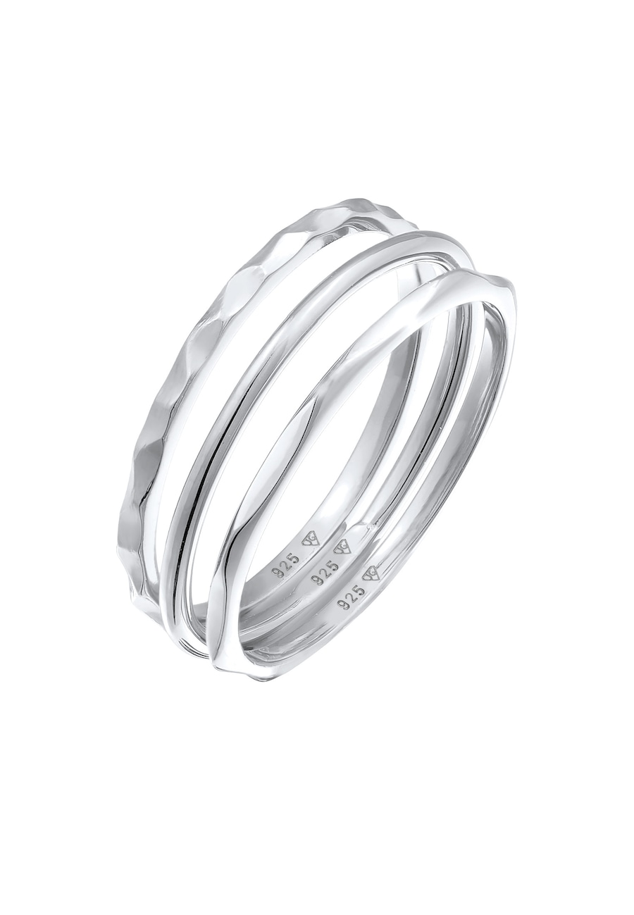 Elli Damski Basic Stacking zestaw 3 częściowy w srebrze 925 Sterling Silver Pierścionki 1 ct