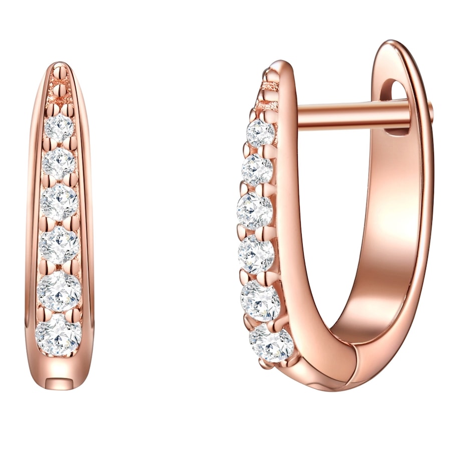 Glanzstücke München Srebrne kolczyki kreole srebro wysokiej próby Cyrkonia różowe złoto Kolczyki koła 1 ct Damski