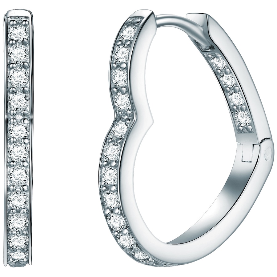 Rafaela Donata Srebrne kolczyki kreole Serce srebro wysokiej próby Cyrkonia srebrny Kolczyki koła 1 ct Damski