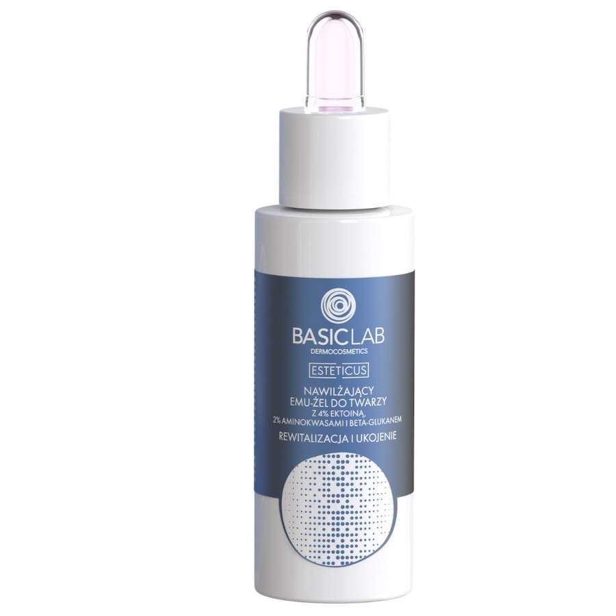 BasicLab Nawilżający Emu-Żel do Twarzy z 4% ektoiną, 2% aminokwasami i beta-glukanem Rewitalizacja i Ukojenie Kremy do twarzy 30 ml