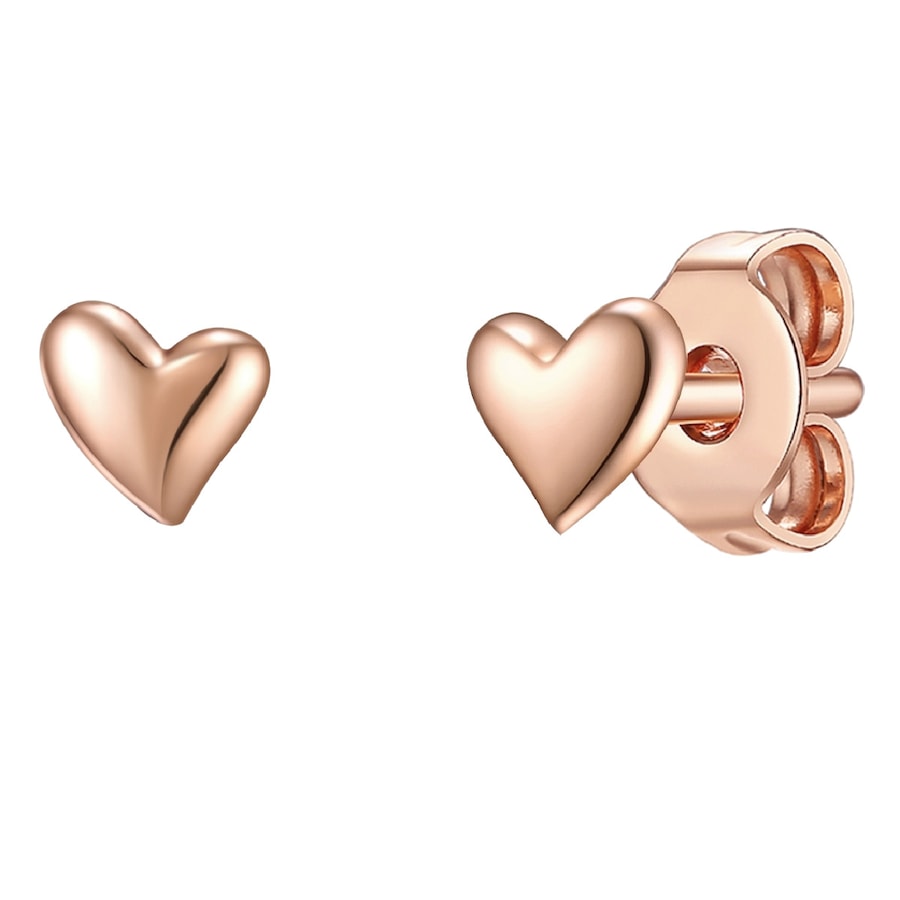 Glanzstücke München Srebrne kolczyki sztyfty Serce srebro wysokiej próby różowe złoto Kolczyki 1 ct Damski