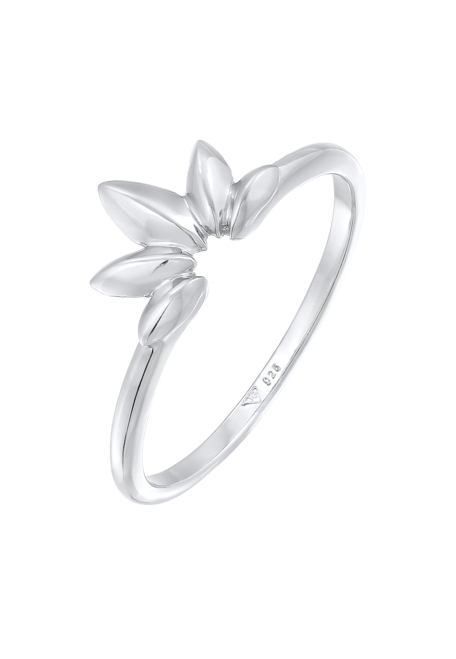 Elli Damski Kształt Liścia Natura Elegancki ze srebra próby 925 Sterling Silver Pierścionki 1 ct