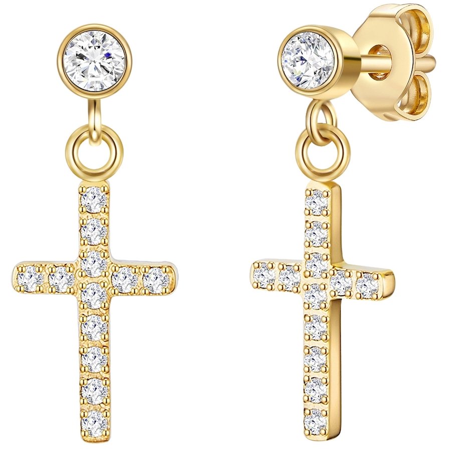 EASTSIDE Krzyżyk Stal nierdzewna Cyrkonia Kolczyki 1 ct Damski