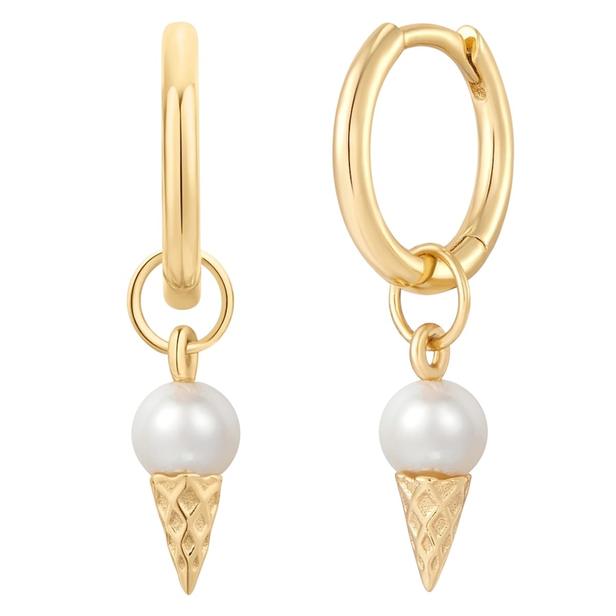 Glanzstücke München Srebrne kolczyki kreolki Lód Srebro wysokiej próby Żółte złoto Kolczyki koła 1 ct Damski