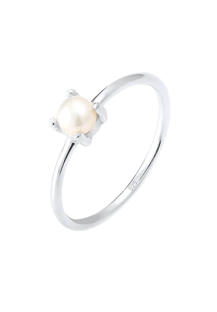 Elli Damski soliter z perłą hodowlana słodkowodną w srebrze próby 925 Sterling Silver Pierścionki 1 ct