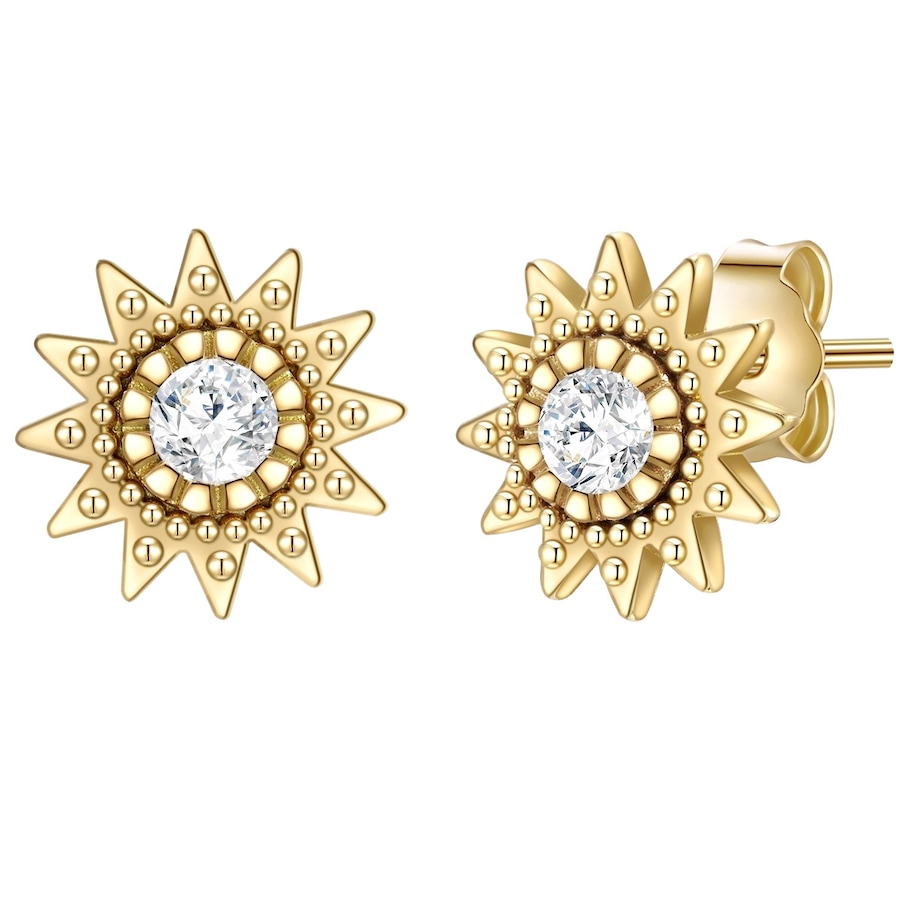 Glanzstücke München Kolczyki Słońce z Srebro wysokiej próby w Żółte złoto 1 ct Damski