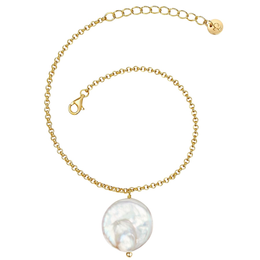 Glanzstücke München Srebrna bransoleta srebro wysokiej próby Perła hodowlana słodkowodna żółte złoto Bransoletki 1 ct Damski