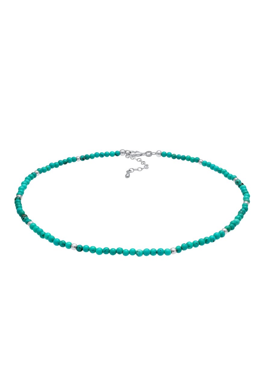 Nenalina Ladies Choker Howlith Balls Turquoise Boho w 925 Sterling Silver Naszyjniki 1 ct Damski