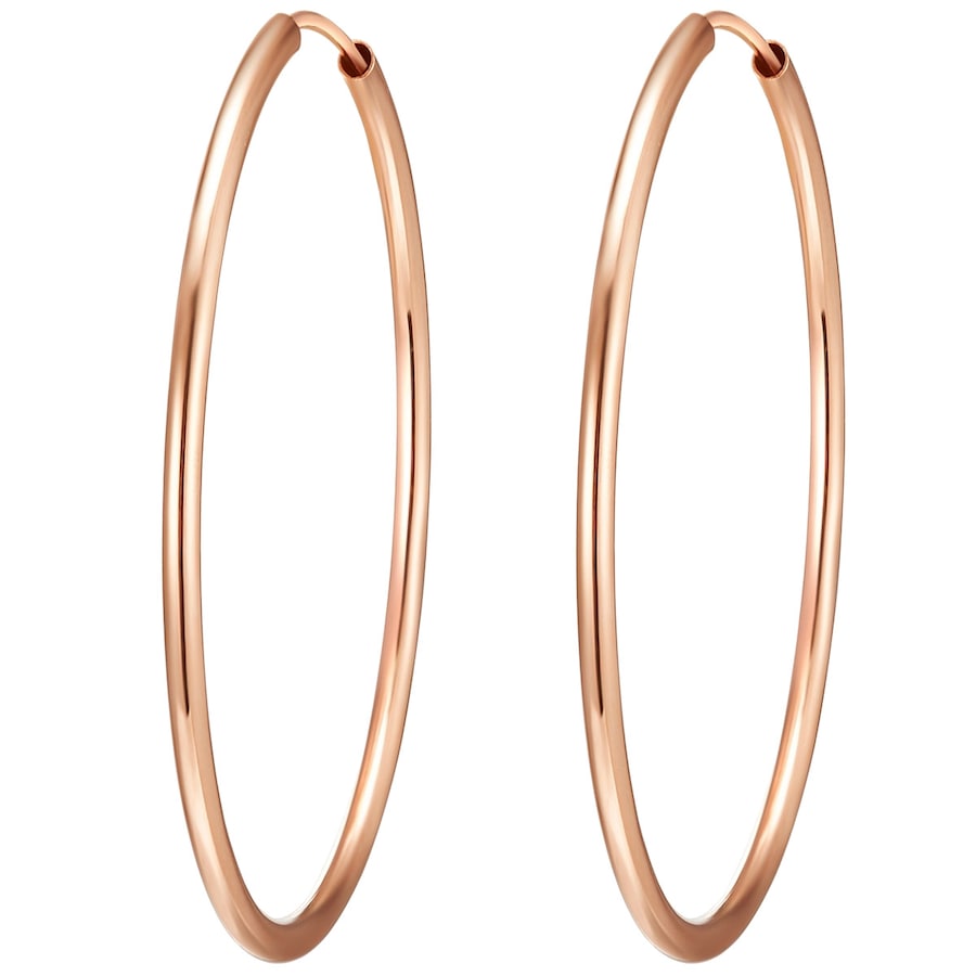 Rafaela Donata Srebrne kolczyki kreole srebro wysokiej próby różowe złoto Kolczyki koła 1 ct Damski