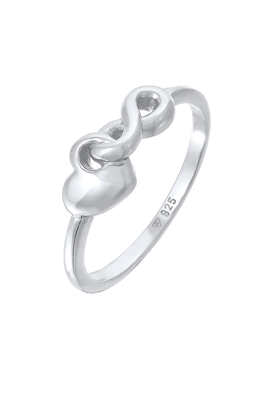 Elli Damskie Serce Nieskończoność wtopione w srebro próby 925 Pierścionki 1 ct