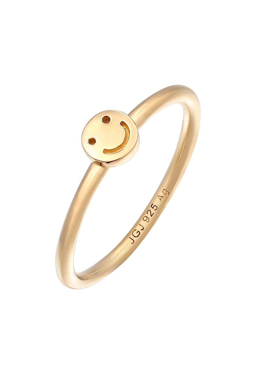 Elli Damski z smiling face Trend Pinky ze srebra próby 925 Sterling Silver Pierścionki 1 ct
