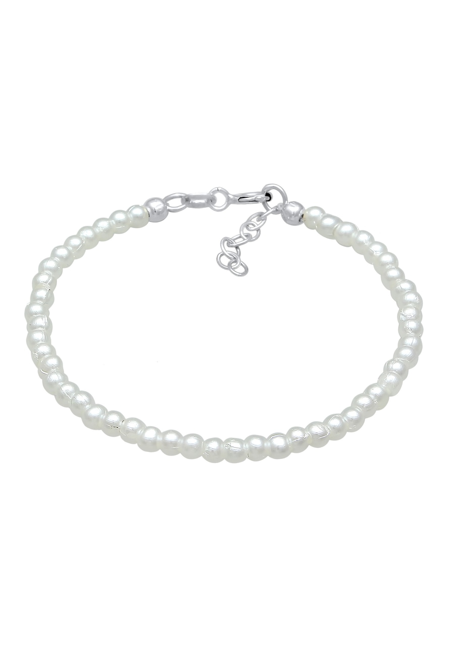 Elli Ponadczasowy dziecięcy z syntetyczną perłą w srebrze próby 925 Sterling Silver Bransoletki 1 ct Damski