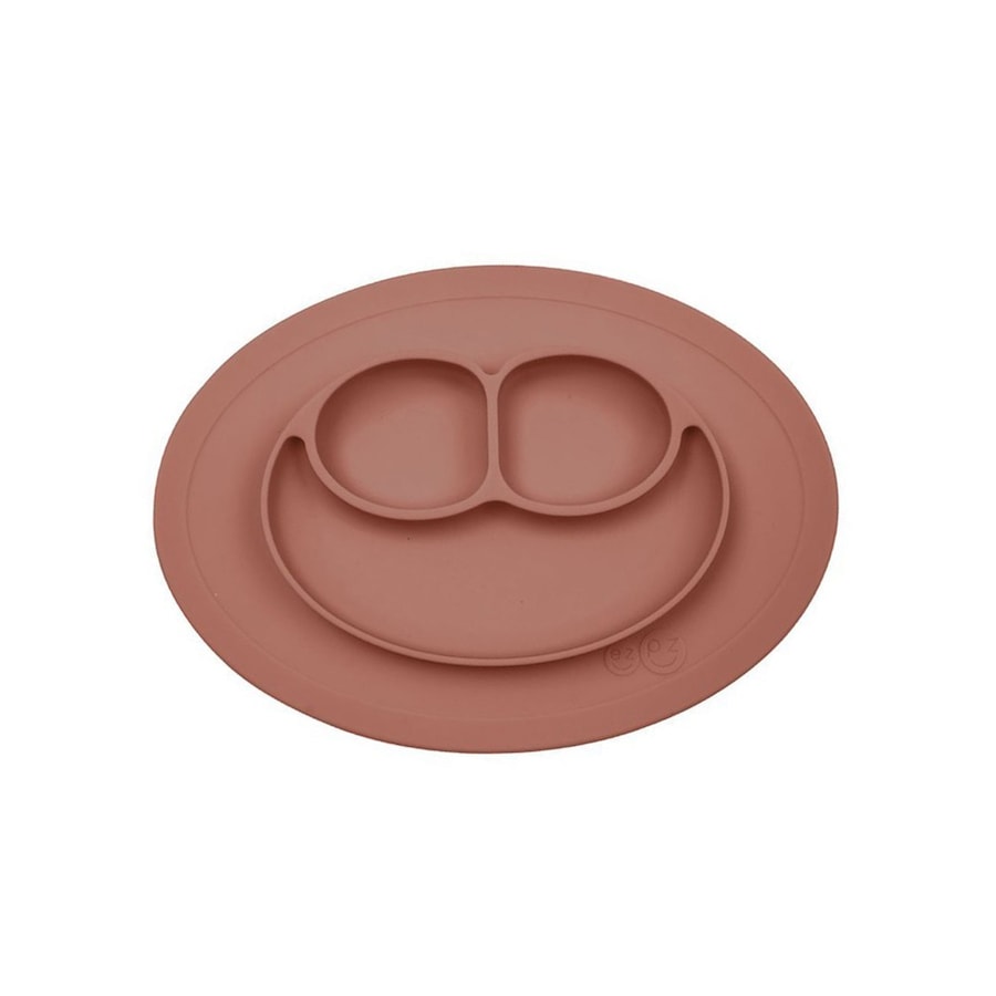 EZPZ EZPZ Silikonowy talerzyk z podkładką mały 2w1 Mini Mat brązowy Akcesoria 1 ct