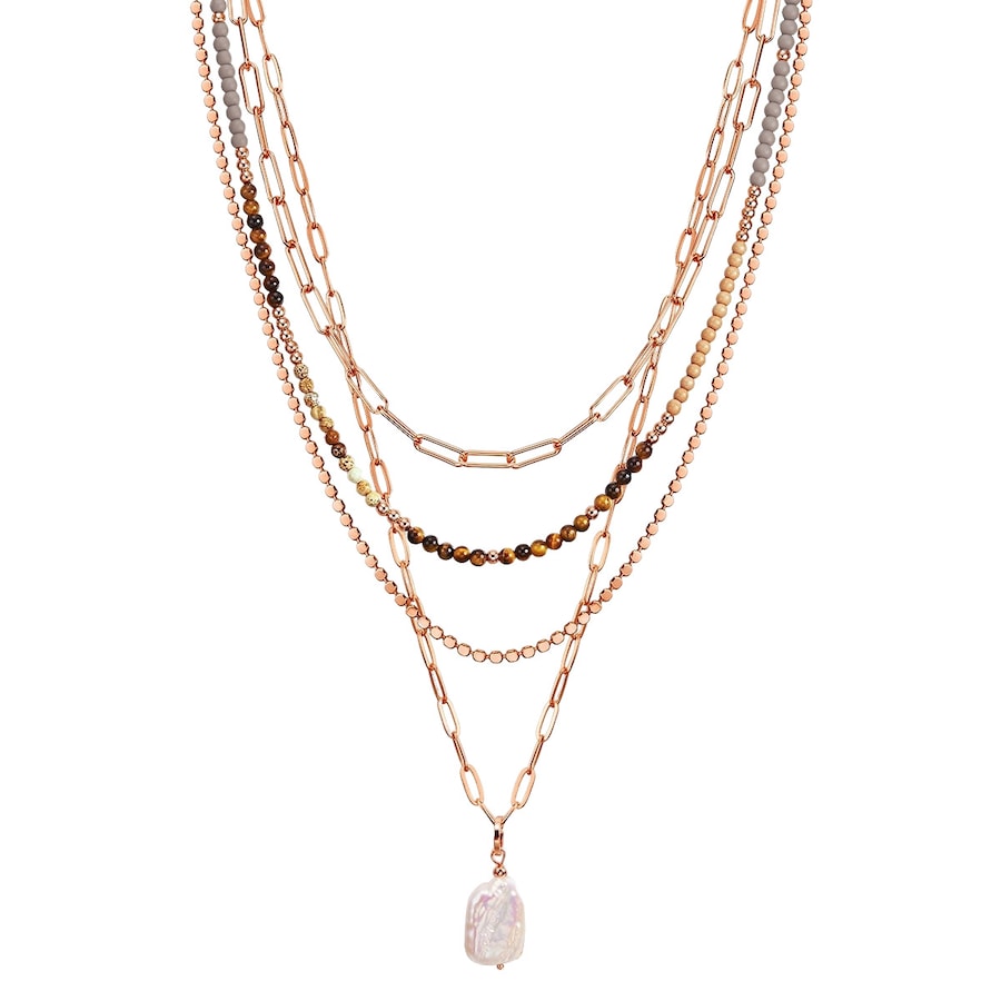 Lulu & Jane Stop metali KamieŃ naturalny Perła hodowlana słodkowodna Naszyjniki 1 ct Damski