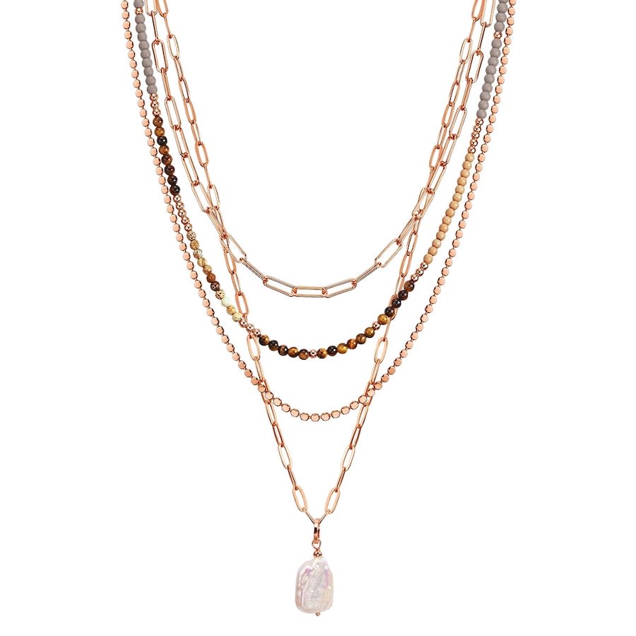 Lulu & Jane Stop metali KamieŃ naturalny Perła hodowlana słodkowodna Naszyjniki 1 ct Damski