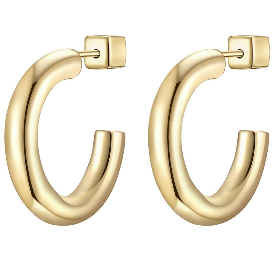 Glanzstücke München Kolczyki z Srebro wysokiej próby w Żółte złoto Kolczyki koła 1 ct Damski