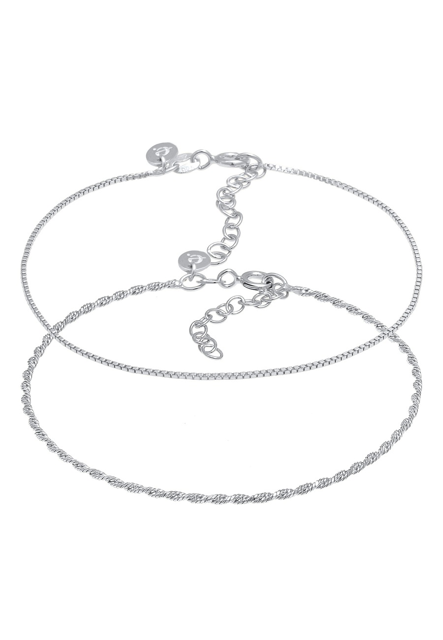 Elli PREMIUM Damski naszyjnik sznurkowy Venetian Basic Filigree regulowany wykonany ze srebra próby 925 Sterling Silver Bransoletki 1 ct