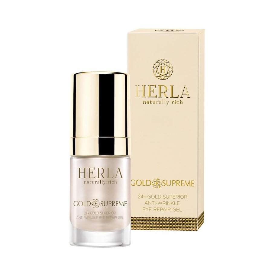 HERLA Gold Supreme 24K Gold Superior Anti-Wrinkle Eye Repair Gel Żele do mycia twarzy 15 ml