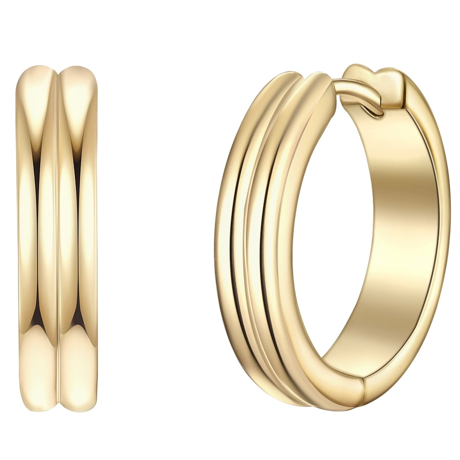 Glanzstücke München Kolczyki z Srebro wysokiej próby w Żółte złoto Kolczyki koła 1 ct Damski