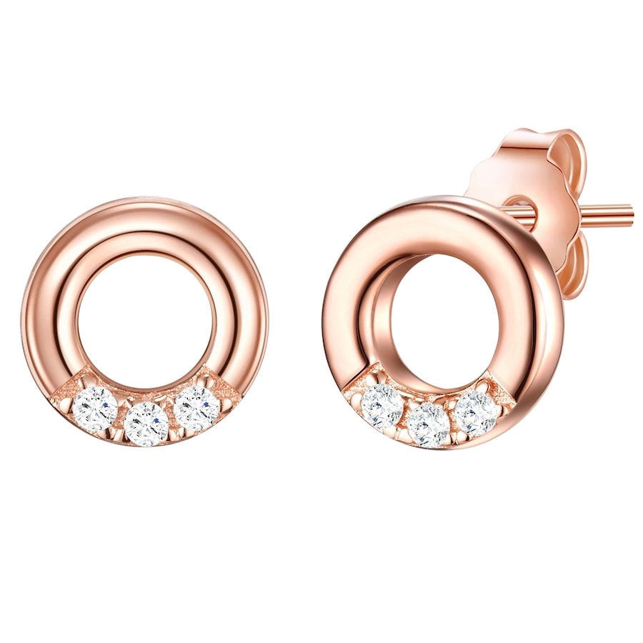 Glanzstücke München Srebrne kolczyki sztyfty srebro wysokiej próby Cyrkonia żółte złoto Kolczyki 1 ct Damski