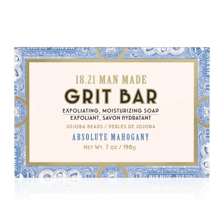 18.21 Man Made Grit Bar Soap Absolute Mahogany, Złuszczająco-nawilżające mydło w kostce Kąpiel 198 g