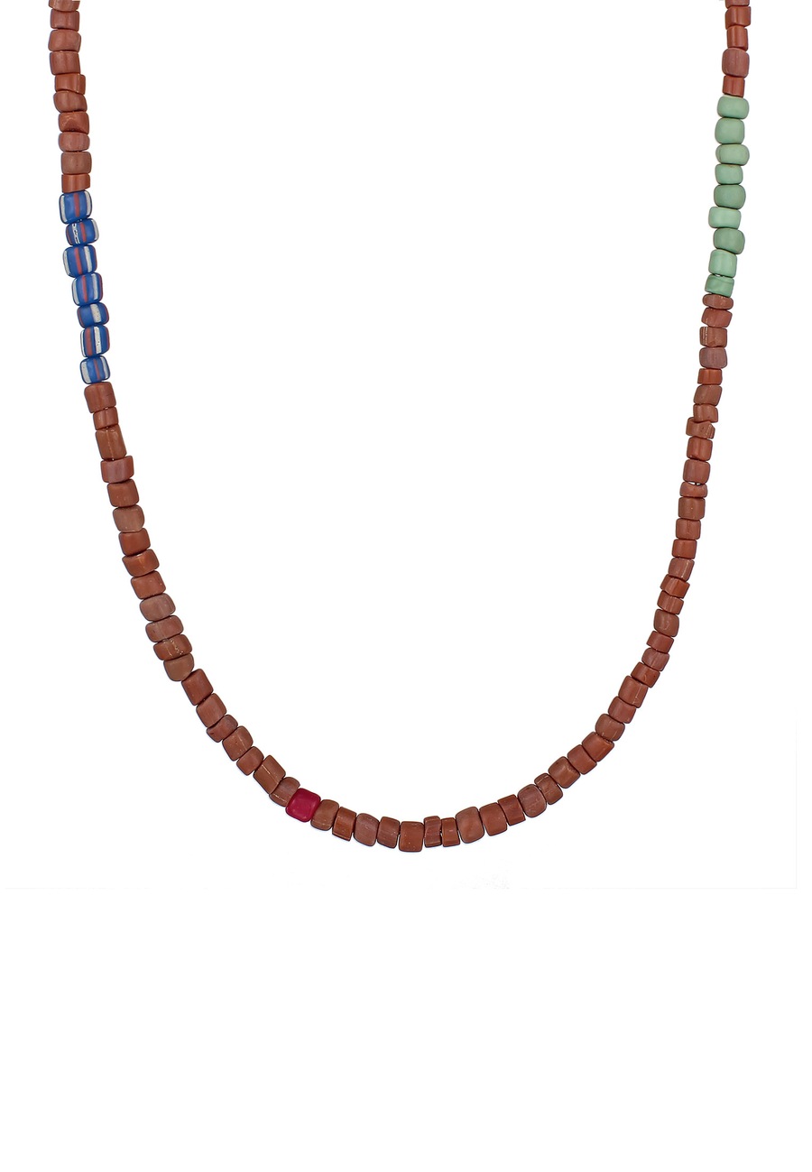 KUZZOI Męskie koraliki brązowe Urban Style ze srebra próby 925 Sterling Silver Naszyjniki 1 ct