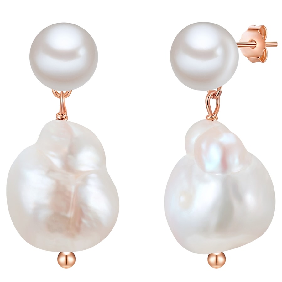 Glanzstücke München Kolczyki wiszące srebrne srebro wysokiej próby Perła hodowlana słodkowodna różowe złoto 1 ct Damski