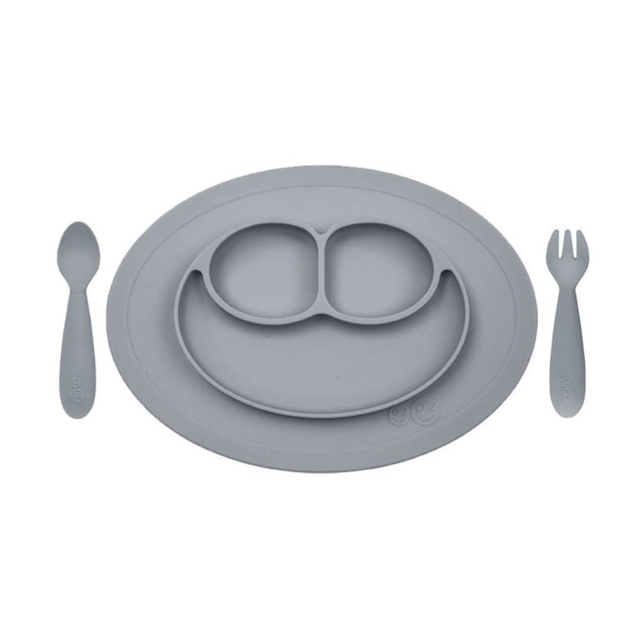 EZPZ EZPZ Komplet naczyń silikonowych Mini Feeding Set szary Akcesoria 1 ct