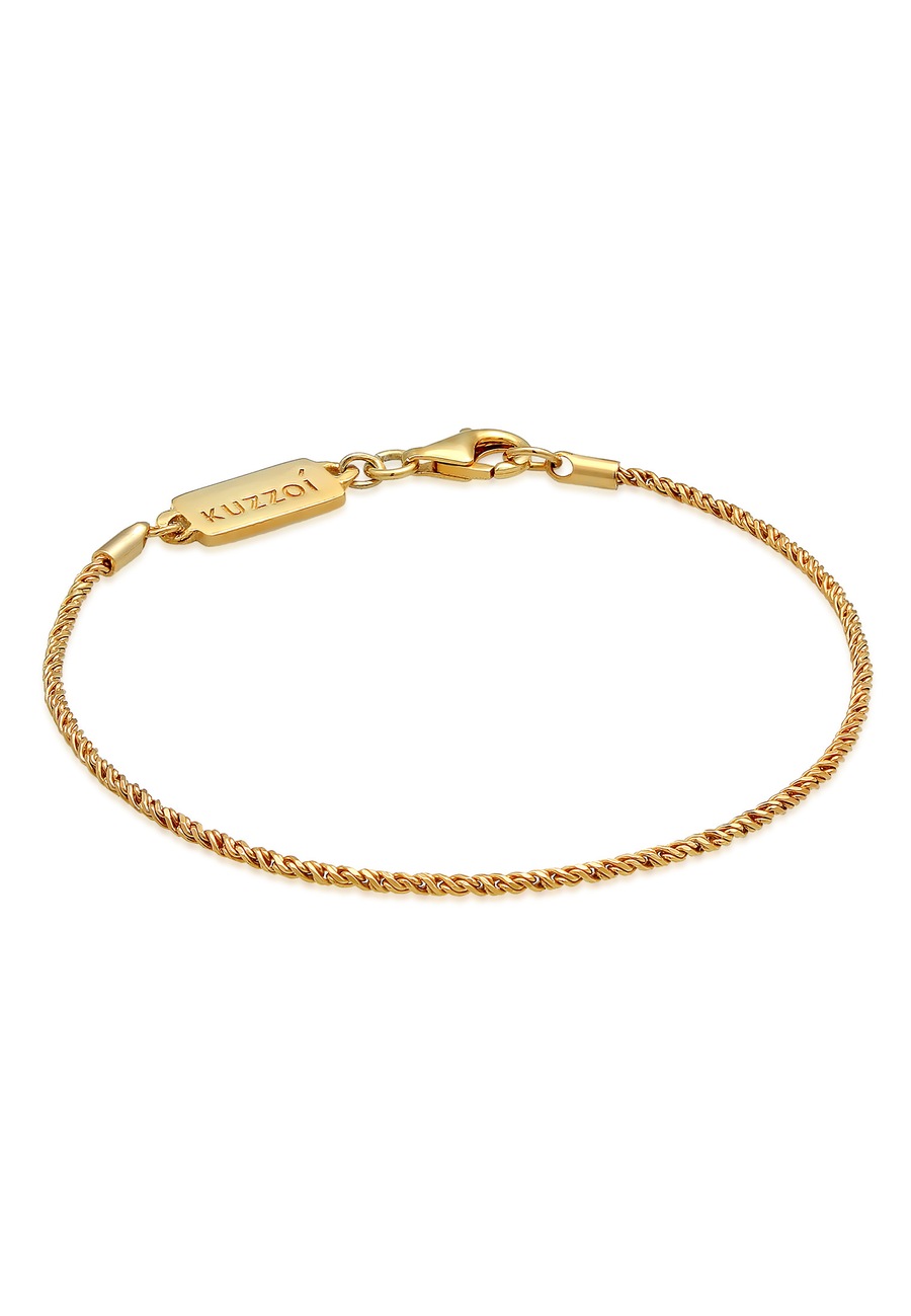 KUZZOI Męski łańcuszek sznurkowy Twisted Basic Elegant w oksydowanym srebrze 925 Sterling Silver Biżuteria męska 1 ct Męskie