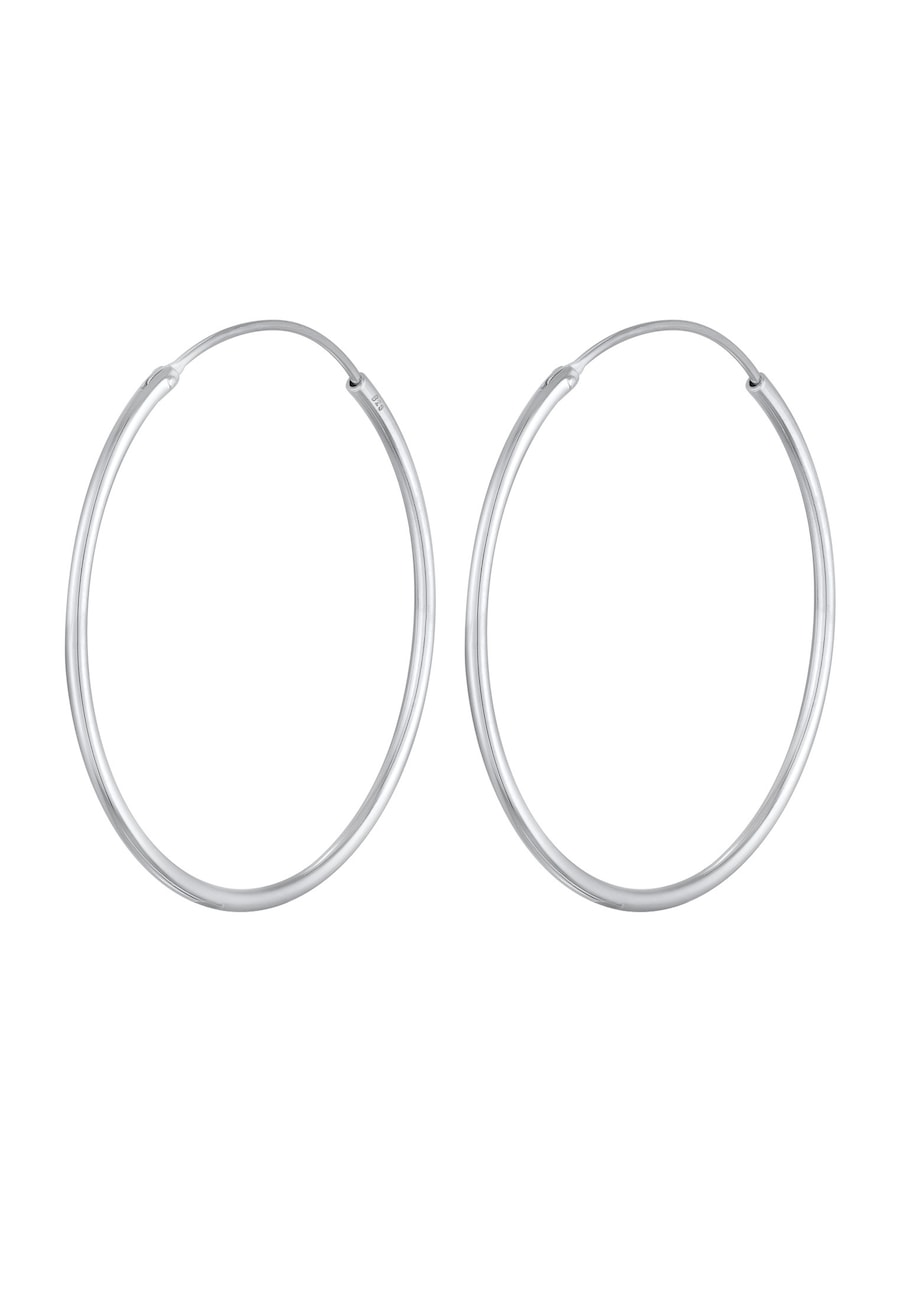 Elli Damskie kolczyki kreole Basic Classic ze srebra próby 925 Sterling Silver Kolczyki koła 1 ct