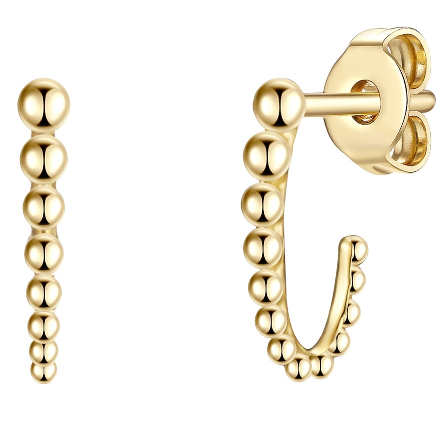 Glanzstücke München Srebrne kolczyki kreole srebro wysokiej próby żółte złoto Kolczyki 1 ct Damski