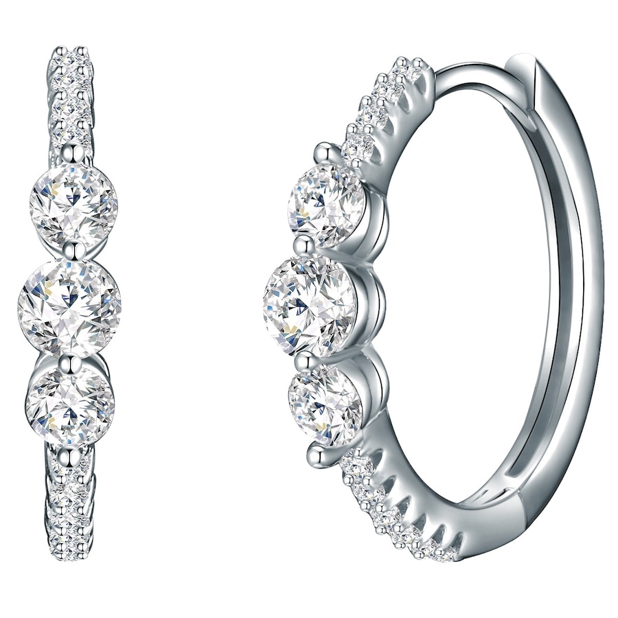 Trilani Srebrne kolczyki kreole srebro wysokiej próby Cyrkonia srebrny Kolczyki koła 1 ct Damski