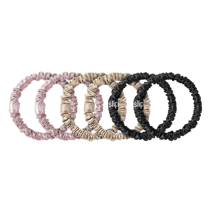 Slip Cienkie gumki do włosów z czystego jedwabiu Gumki do włosów 1 ct Czarny