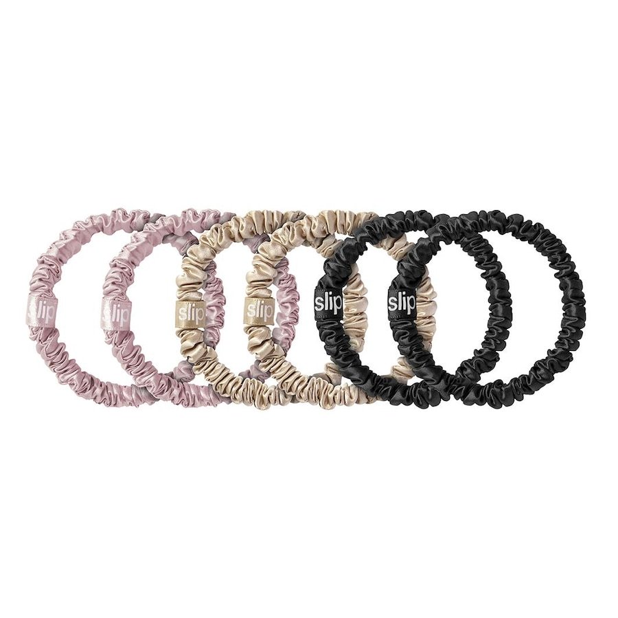 Slip Cienkie gumki do włosów z czystego jedwabiu Gumki do włosów 1 ct Czarny