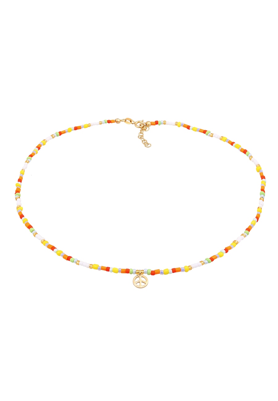 Elli Damski Choker Peace zawieszka korlae Boho w pozłacanym srebrze próby 925 Sterling Silver Naszyjniki 1 ct