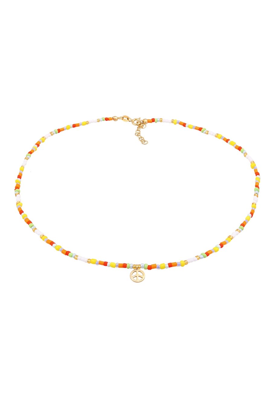 Elli Damski Choker Peace zawieszka korlae Boho w pozłacanym srebrze próby 925 Sterling Silver Naszyjniki 1 ct