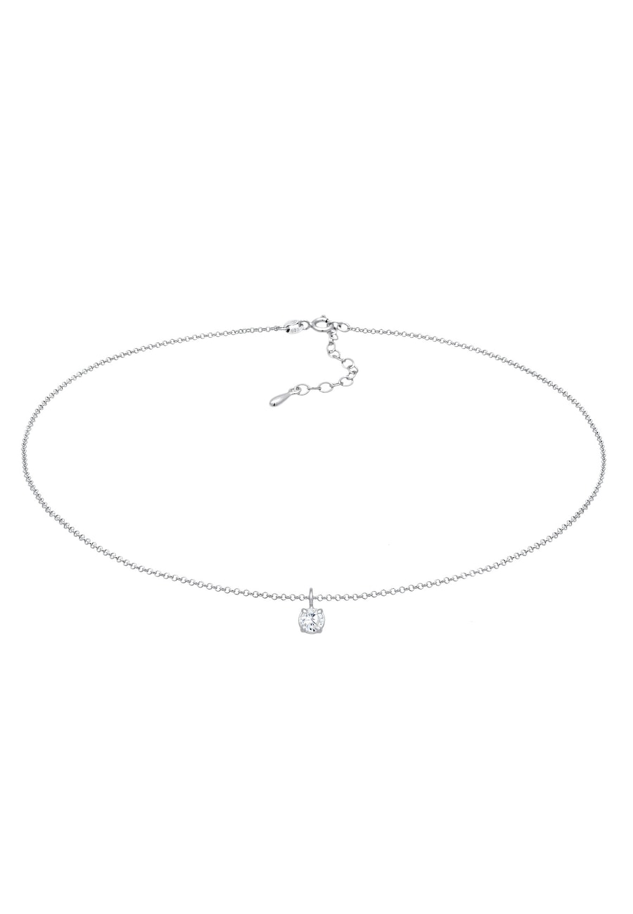 Elli Damski wisiorek choker solitaire basic z cyrkoniami ze srebra próby 925 Sterling Silver Naszyjniki 1 ct
