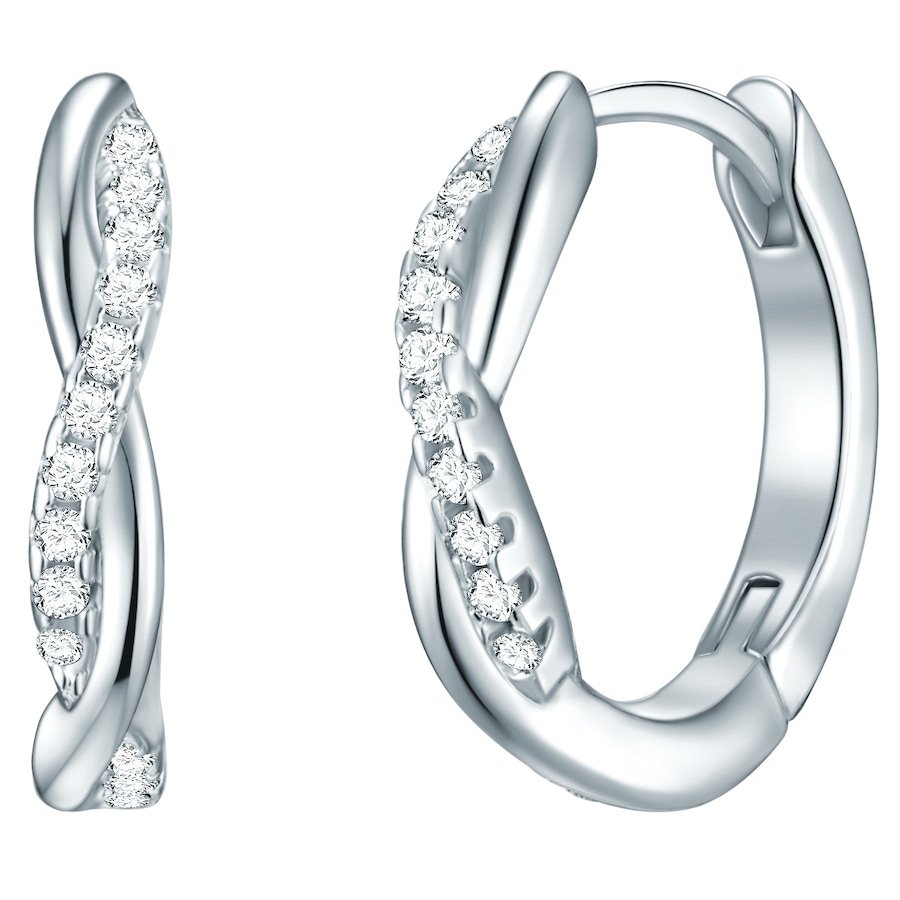 Rafaela Donata Srebrne kolczyki kreole srebro wysokiej próby Cyrkonia srebrny Kolczyki koła 1 ct Damski