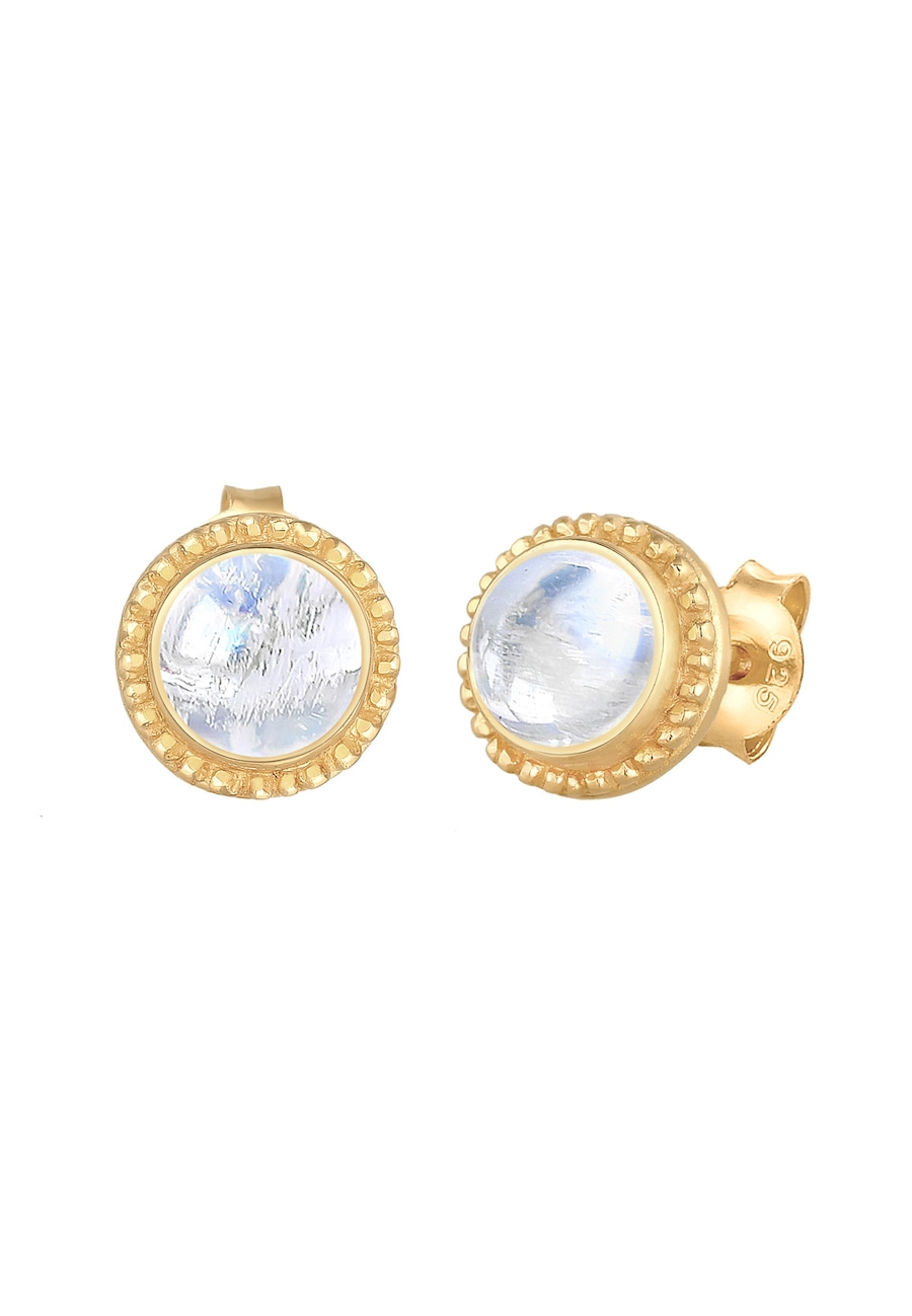 Nenalina Nenalina Kolczyki Stecker Mondstein Edelstein 925er Sterling Silber 1 ct Damski