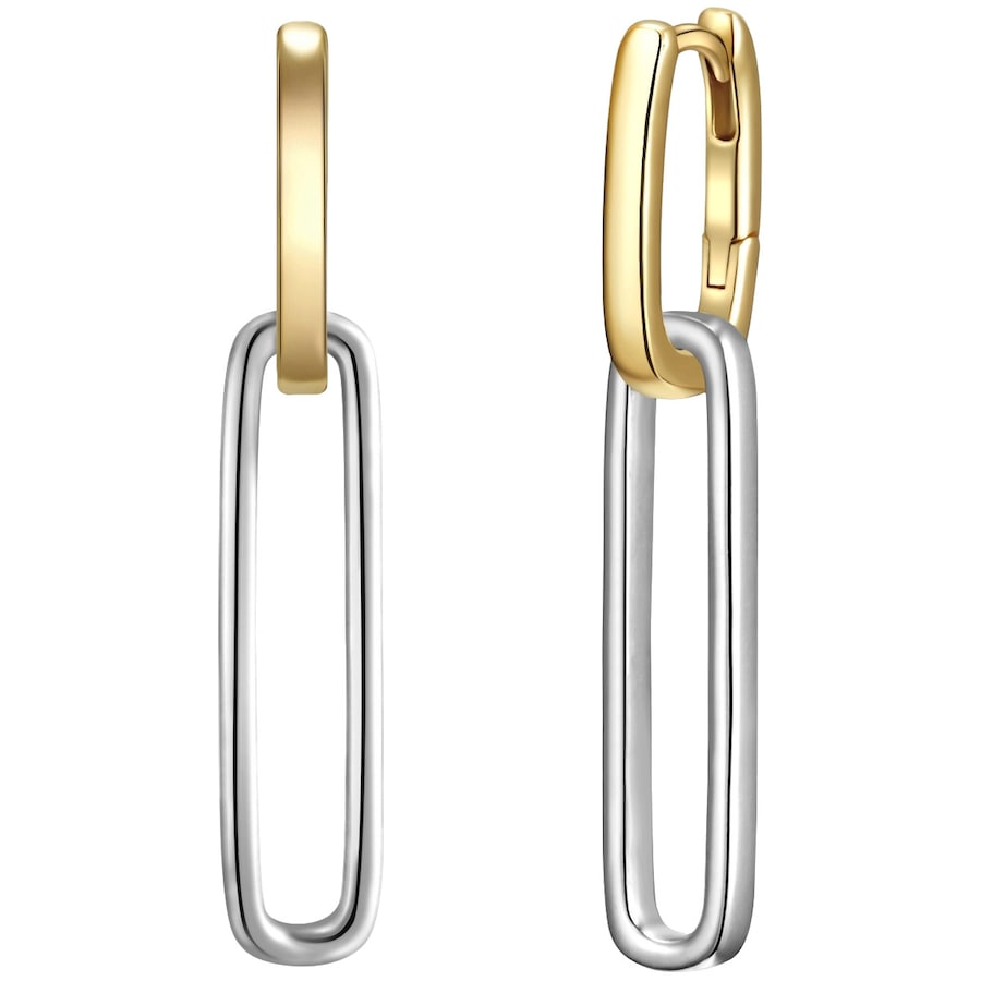 Glanzstücke München Kolczyki z Srebro wysokiej próby w Srebrny/żółte złoto Kolczyki koła 1 ct Damski